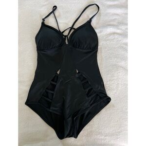 Adore Me Black Cutout One Piece